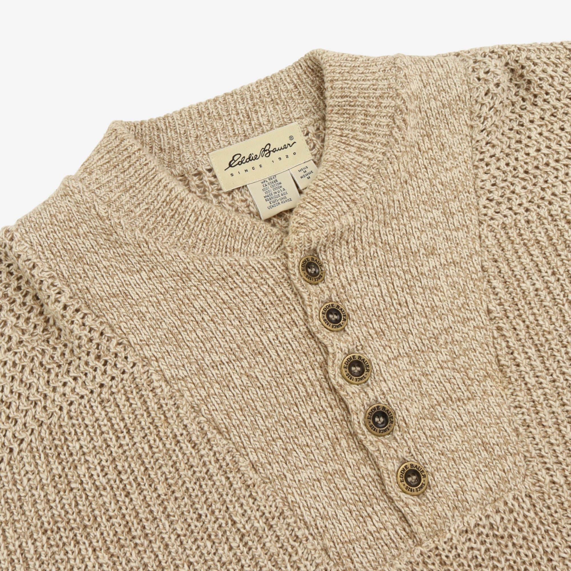 Vintage 1/4 Button Knit Sweater — view 3